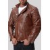 Men's Casual Punk Zipper Long Sleeve Leather Coat