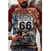 Casual Motorcycle Print T-shirt